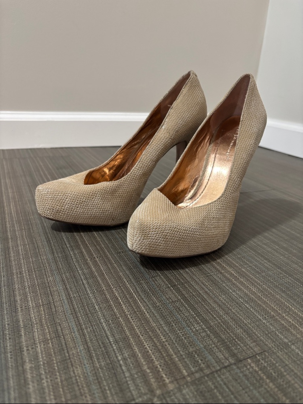 BCBG Beige Platform High Heels - Women